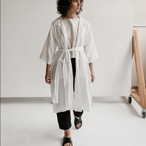 Open Air Museum Jackets & Blazers - Open Air Museum White Textured Coat